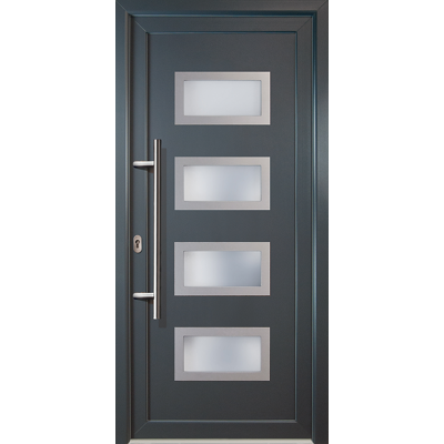 MEETH Puertas De Casa Exclusivo Modelo 92, Dentro: Blanco, Fuera: Titan Ancho: 98cm, Altura: 208cm Chapa Izquierda MEETH Puertas De Casa Exclusivo Modelo 92, Dentro: Blanco, Fuera: Titan Ancho: 98cm, Altura: 208cm Chapa Izquierda