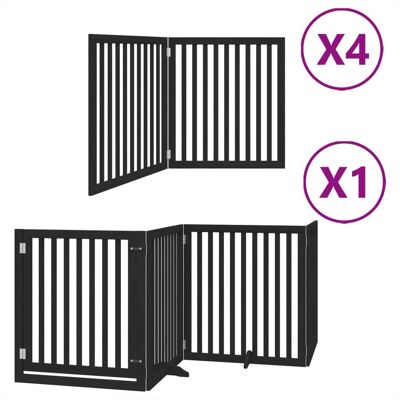 HELLOSHOP26 Puerta De Seguridad Para Mascotas Puerta Plegable 12 Paneles Madera De Álamo Negro 020023178 HELLOSHOP26 Puerta De Seguridad Para Mascotas Puerta Plegable 12 Paneles Madera De Álamo Negro 020023178