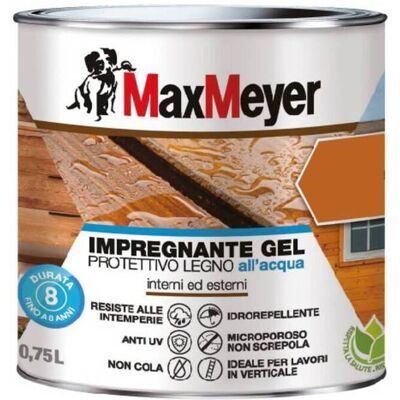 MAX MEYER 4 X Max Impregnante Gel Allacqua Noce Medio 750 Ml MAX MEYER 4 X Max Impregnante Gel Allacqua Noce Medio 750 Ml