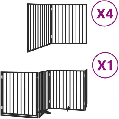 HELLOSHOP26 Puerta De Seguridad Para Mascotas Puerta Plegable 12 Paneles Madera De Álamo Negro 020023187 HELLOSHOP26 Puerta De Seguridad Para Mascotas Puerta Plegable 12 Paneles Madera De Álamo Negro 020023187