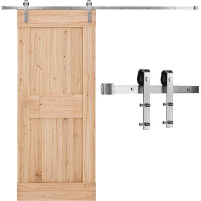 Vevor Kit de Puerta Corredera de Granero en Níquel Cepillado - Acabado Modern Vevor Kit de Puerta Corredera de Granero en Níquel Cepillado - Acabado Modern