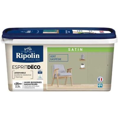 RIPOLIN Vert gaspesie Pintura Satinada - 2,5 L - Pared, Madera, Radiador RIPOLIN Vert gaspesie Pintura Satinada - 2,5 L - Pared, Madera, Radiador