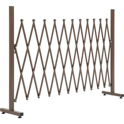 JHY DESIGN Barrera/puerta De Tijera Extensible, 35-300 Cm, Ideal Para Jardines, Aluminio, Marrón, Altura 103,5 Cm JHY DESIGN Barrera/puerta De Tijera Extensible, 35-300 Cm, Ideal Para Jardines, Aluminio, Marrón, Altura 103,5 Cm