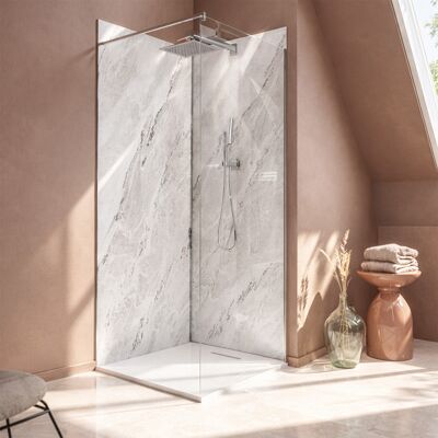 AURLANE Pack De 2 Paneles Murales Piedra Artic Storm 80x210cm + Perfiles Cromados AURLANE Pack De 2 Paneles Murales Piedra Artic Storm 80x210cm + Perfiles Cromados