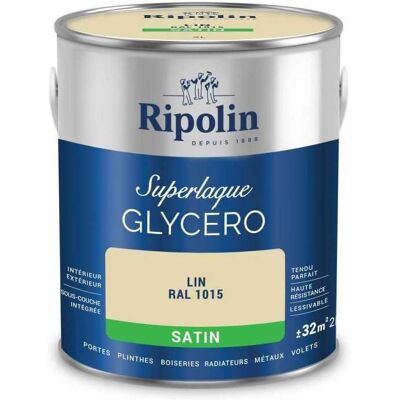 Laque Glycéro Lin Ral 1015 Satin - Ripolin - 2 L Laque Glycéro Lin Ral 1015 Satin - Ripolin - 2 L