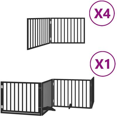 HELLOSHOP26 Puerta De Seguridad Para Mascotas Puerta Plegable 12 Paneles Madera De Álamo Negro 020023179 HELLOSHOP26 Puerta De Seguridad Para Mascotas Puerta Plegable 12 Paneles Madera De Álamo Negro 020023179