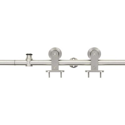 Kit de herrajes para puerta corredera de acero inoxidable vidaXL - 183cm - Puerta de granero Kit de herrajes para puerta corredera de acero inoxidable vidaXL - 183cm - Puerta de granero