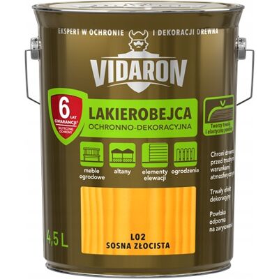 SHUMEE Barniz De Tinte A Base De Solvente Vidaron 4,5 L L02 Pino Dorado 1 Unidad. SHUMEE Barniz De Tinte A Base De Solvente Vidaron 4,5 L L02 Pino Dorado 1 Unidad.