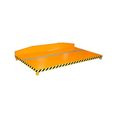 Paleta residual eurokraft pro RGP - Para restos de rejillas, 1540 x 2500 x 375 mm, amarillo naranja RAL 2000 Paleta residual eurokraft pro RGP - Para restos de rejillas, 1540 x 2500 x 375 mm, amarillo naranja RAL 2000