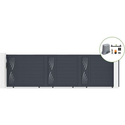 CASANOOV Puerta Corredera 5m Veleta H.140cm Aluminio + Motorización Tanker C600 CASANOOV Puerta Corredera 5m Veleta H.140cm Aluminio + Motorización Tanker C600
