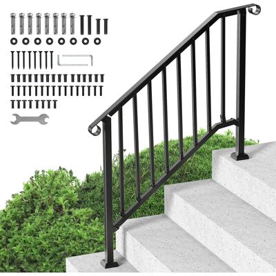 Pasamanos Para Escaleras Exteriores, Kit De Pasamanos Para Escaleras De 3 A 4 Escalones, Barandillas De Acero Al Carbono De Transición Con Kit De Instalación, Barandillas Para Escaleras - Vevor Pasamanos Para Escaleras Exteriores, Kit De Pasamanos Para Escaleras De 3 A 4 Escalones, Barandillas De Acero Al Carbono De Transición Con Kit De Instalación, Barandillas Para Escaleras - Vevor