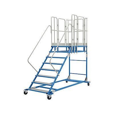 EUROKRAFTPRO Escalera De Plataforma Xxl Con Piezas Insertadas De Aluminio EUROKRAFTPRO Escalera De Plataforma Xxl Con Piezas Insertadas De Aluminio