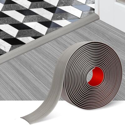 FORIOUS Tira De Umbral Autoadhesiva De 5 Cm, Fácil De Cortar E Instalar, Junta De Pvc Flexible Para Rellenar Huecos Entre Suelos (gris, 2 M). FORIOUS Tira De Umbral Autoadhesiva De 5 Cm, Fácil De Cortar E Instalar, Junta De Pvc Flexible Para Rellenar Huecos Entre Suelos (gris, 2 M).