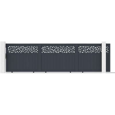 CASANOOV Puerta Corredera De 5 M Dolomite Ruivo H.160cm Aluminio Gris CASANOOV Puerta Corredera De 5 M Dolomite Ruivo H.160cm Aluminio Gris