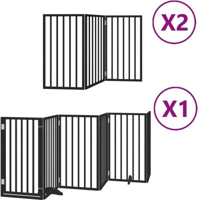 HELLOSHOP26 Puerta De Seguridad Para Mascotas Puerta Plegable 12 Paneles Madera De Álamo Negro 020023180 HELLOSHOP26 Puerta De Seguridad Para Mascotas Puerta Plegable 12 Paneles Madera De Álamo Negro 020023180