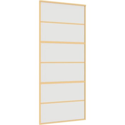 vidaXL Puerta corredera Dorada Vidrio ESG Esmerilado Aluminio - Puerta Corredera vidaXL Puerta corredera Dorada Vidrio ESG Esmerilado Aluminio - Puerta Corredera