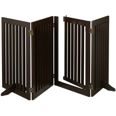 HELLOSHOP26 Barrera De Seguridad Plegable Para Animales 80 X 75 X 4 Cm Protección Escalera Puerta De Mdf Marrón 130011461 HELLOSHOP26 Barrera De Seguridad Plegable Para Animales 80 X 75 X 4 Cm Protección Escalera Puerta De Mdf Marrón 130011461
