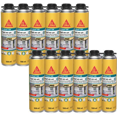 Sika - Juego de 12 espumas expansivas 500ml - Blanco Sika - Juego de 12 espumas expansivas 500ml - Blanco