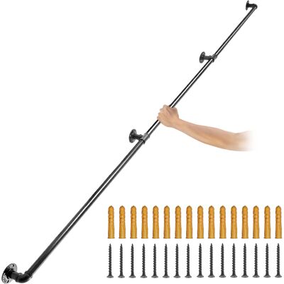 VEVOR Mophorn Pasamanos De Escalera De 8 Pies, Capacidad De Carga De 440 Libras, Pasamanos De Tubo De Acero Al Carbono Con Soporte Para Montaje En Pared, Esquinas Redondeadas, Para Interior Y Exterior VEVOR Mophorn Pasamanos De Escalera De 8 Pies, Capacidad De Carga De 440 Libras, Pasamanos De Tubo De Acero Al Carbono Con Soporte Para Montaje En Pared, Esquinas Redondeadas, Para Interior Y Exterior