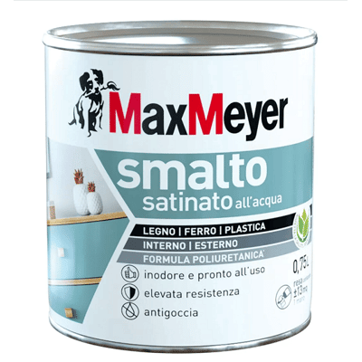 MAX MEYER Esmalte Satinado Al Agua Negro 750ml MAX MEYER Esmalte Satinado Al Agua Negro 750ml