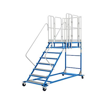 EUROKRAFTPRO Escalera De Plataforma Xxl Con Piezas Insertadas De Rejilla EUROKRAFTPRO Escalera De Plataforma Xxl Con Piezas Insertadas De Rejilla