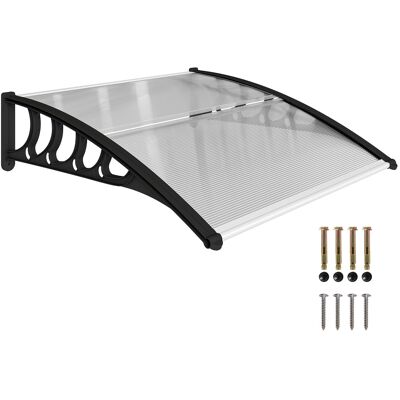 JHY DESIGN Toldo Para Puerta/ventana, Resistente A La Intemperie, Transparente, Varillas De Conexión De Aluminio/policarbonato, 103x96,5x27cm, Negro JHY DESIGN Toldo Para Puerta/ventana, Resistente A La Intemperie, Transparente, Varillas De Conexión De Aluminio/policarbonato, 103x96,5x27cm, Negro