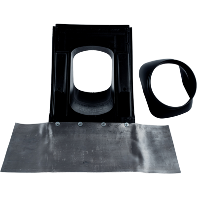Wolf Teja Universal Para Techo Inclinado 25-45gr Negro, Con Faldón De Plomo Flexible Inferior, 1720200 Wolf Teja Universal Para Techo Inclinado 25-45gr Negro, Con Faldón De Plomo Flexible Inferior, 1720200