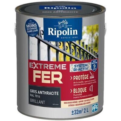 Pintura Para Metales Ripolin Brillante Gris Antracita Ral 7016 2 L Pintura Para Metales Ripolin Brillante Gris Antracita Ral 7016 2 L