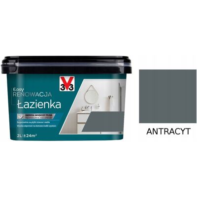 SHUMEE Pintura Acrílica V33 Para Azulejos Y Muebles, 2 Litros, Antracita Satinado, 1 Unidad. SHUMEE Pintura Acrílica V33 Para Azulejos Y Muebles, 2 Litros, Antracita Satinado, 1 Unidad.