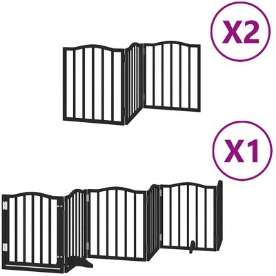 HELLOSHOP26 Puerta De Seguridad Para Mascotas Puerta Plegable 12 Paneles Madera De Álamo Negro 020023183 HELLOSHOP26 Puerta De Seguridad Para Mascotas Puerta Plegable 12 Paneles Madera De Álamo Negro 020023183