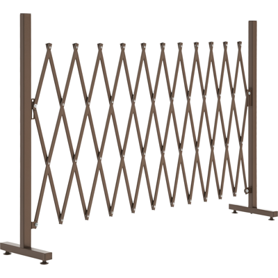 JHY DESIGN Barrera/puerta De Tijera Extensible, 35-300 Cm, Jardín, Aluminio, Marrón, Altura 103,5 Cm JHY DESIGN Barrera/puerta De Tijera Extensible, 35-300 Cm, Jardín, Aluminio, Marrón, Altura 103,5 Cm