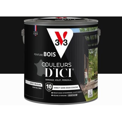 Pintura Para Madera Exterior V33, Colores De Aquí, Negro Ral 9005 Velvet 2l V33 Pintura Para Madera Exterior V33, Colores De Aquí, Negro Ral 9005 Velvet 2l V33
