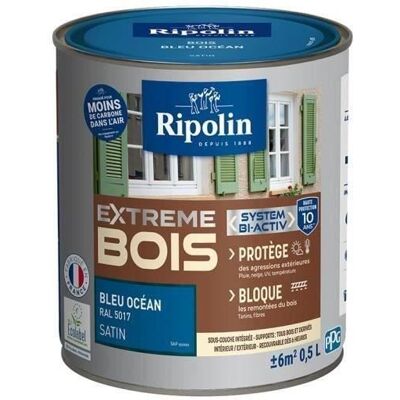 Pintura de Madera Satinada RIPOLIN - Protección 10 años - Azul Océano Pintura de Madera Satinada RIPOLIN - Protección 10 años - Azul Océano