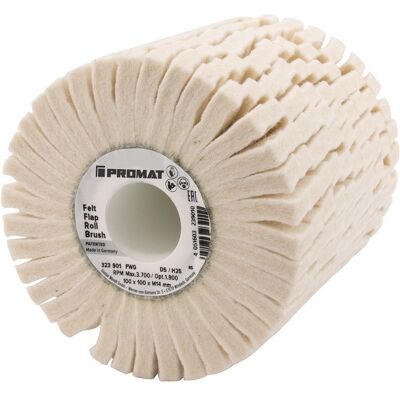 Rodillo De Fieltro Satinado H25cut D5 H25 Blanco Suave Ø100xw100mm 19mm Promat Rodillo De Fieltro Satinado H25cut D5 H25 Blanco Suave Ø100xw100mm 19mm Promat