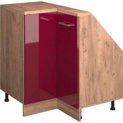 Armario Para Techo Inclinado Armario De Esquina Rion, Rojo Brillo Intenso/roble Dorado, 75.6 X 81.6 Cm Con 1 Puerta, Vicco Armario Para Techo Inclinado Armario De Esquina Rion, Rojo Brillo Intenso/roble Dorado, 75.6 X 81.6 Cm Con 1 Puerta, Vicco