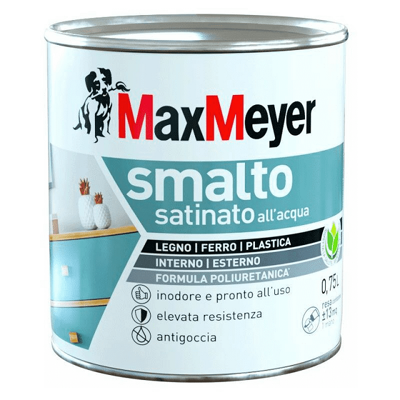 MAX MEYER Esmalte Al Agua Blanco Satinado Lt 0,75 MAX MEYER Esmalte Al Agua Blanco Satinado Lt 0,75