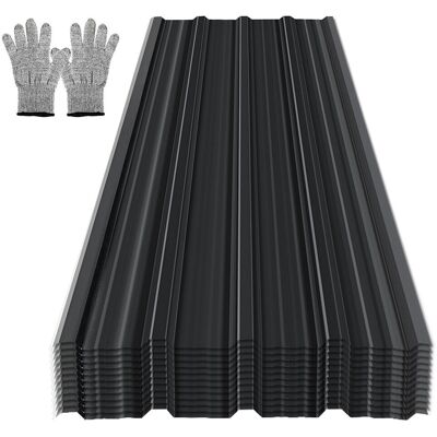 Randaco Paneles De Techo 12 Uds 129x46 Cm, Acero Galvanizado Antracita, 7 M², Chapa Perfilada Para Techo Y Pared Randaco Paneles De Techo 12 Uds 129x46 Cm, Acero Galvanizado Antracita, 7 M², Chapa Perfilada Para Techo Y Pared