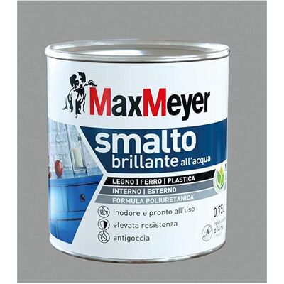 MAX MEYER Esmalte Al Agua Brillante Color Gris Piedra 0,75 L MAX MEYER Esmalte Al Agua Brillante Color Gris Piedra 0,75 L