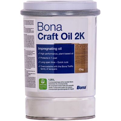 BONA Aceite Para Madera Craft Oil 2k Clay 1,25 Liter, Aceite Protector Madera, Color Marrón BONA Aceite Para Madera Craft Oil 2k Clay 1,25 Liter, Aceite Protector Madera, Color Marrón