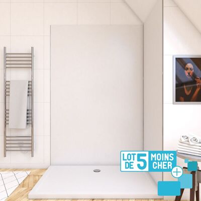 AURLANE Lote De 5 Paneles Murales De Aluminio Blanco Para Baño - 120x210cm - Wall'it AURLANE Lote De 5 Paneles Murales De Aluminio Blanco Para Baño - 120x210cm - Wall'it