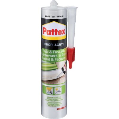 Pattex - Cola Acrílico Argamasa Y Pared 300 Ml, Blanco (por 12) Pattex - Cola Acrílico Argamasa Y Pared 300 Ml, Blanco (por 12)
