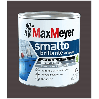 MAX MEYER Esmalte Al Agua Brillante Color Marrón 0,75lt MAX MEYER Esmalte Al Agua Brillante Color Marrón 0,75lt