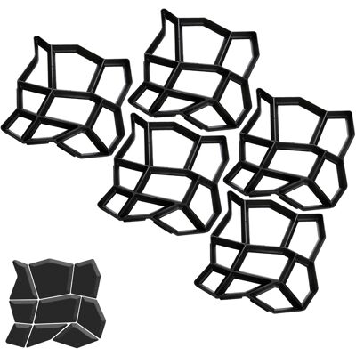 Randaco 5 Piezas Molde De Hormigón De Plástico: Ideal Para Senderos De Jardín, Terrazas Y Patios, Resistente A La Corrosión Y Reutilizable Randaco 5 Piezas Molde De Hormigón De Plástico: Ideal Para Senderos De Jardín, Terrazas Y Patios, Resistente A La Corrosión Y Reutilizable