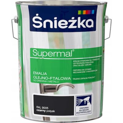 SHUMEE Śnieżka Supermal Black Aceite-esmalte Ftálico 5 L 1 Ud. SHUMEE Śnieżka Supermal Black Aceite-esmalte Ftálico 5 L 1 Ud.