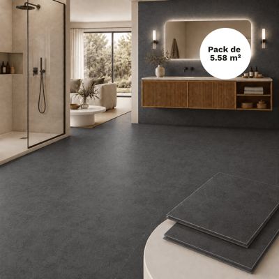 MCCOVER Suelo Y Pared Spc Clic 5,58 M² Efecto Piedra Negra - 305x610 Mm, Capa De Uso 0,5 Mm MCCOVER Suelo Y Pared Spc Clic 5,58 M² Efecto Piedra Negra - 305x610 Mm, Capa De Uso 0,5 Mm
