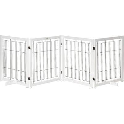 JHY DESIGN Puerta De Seguridad Para Perros Independiente Con Patas, 305 X 82 Cm, De Madera, Plegable, Para Escaleras, Puertas Y Pasillos, 4 Paneles, Blanca. JHY DESIGN Puerta De Seguridad Para Perros Independiente Con Patas, 305 X 82 Cm, De Madera, Plegable, Para Escaleras, Puertas Y Pasillos, 4 Paneles, Blanca.