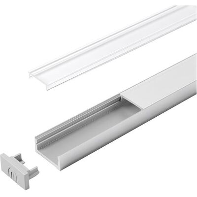 Hs Rowe - Perfil Encastrado De Aluminio D Opal L 2000 Mm, Perfil Hs Rowe - Perfil Encastrado De Aluminio D Opal L 2000 Mm, Perfil