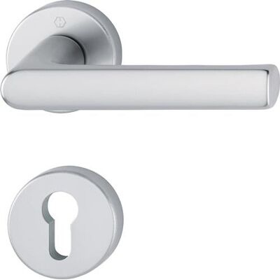 Conjunto de manijas de puerta de aluminio Hoppe - Plateado - 1700/42KB/42KBS Conjunto de manijas de puerta de aluminio Hoppe - Plateado - 1700/42KB/42KBS