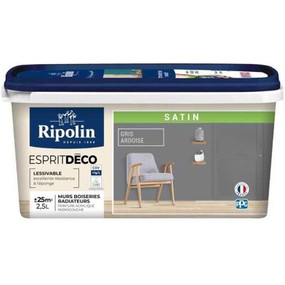 Ripolin Color Satinado Gris Pizarra 2,5 Litros Pintura Para Paredes Ripolin Color Satinado Gris Pizarra 2,5 Litros Pintura Para Paredes