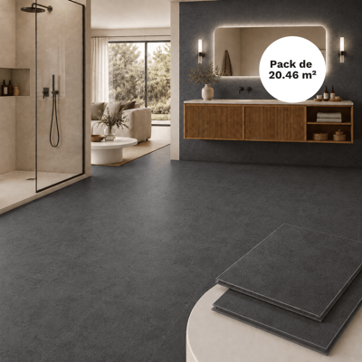 MCCOVER Suelo Y Pared Spc Clicable 20,46 M² Efecto Piedra Negra - 305x610 Mm, Capa De Uso 0,5 Mm MCCOVER Suelo Y Pared Spc Clicable 20,46 M² Efecto Piedra Negra - 305x610 Mm, Capa De Uso 0,5 Mm